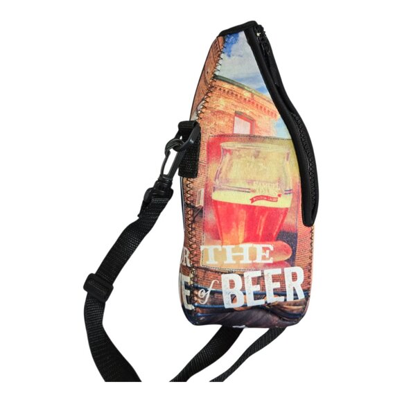 Sam Adams Brewery Tour Growler Carrier Adj Strap Neoprene Beer Carrier 64 oz - Picture 3 of 8
